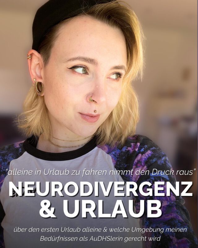 Seitdem ich meine Diagnose habe, verstehe ich endlich Dinge und Reaktionen auf äußere Umstände, die ich vorher nie verstanden habe. Dabei auch, wieso mich Urlaub (meist) mehr stresst als erholt. Was natürlich auch die Frage aufwirft, welche Art von Urlaub für mich funktioniert, ohne ständig überstimuliert zu sein. 

Denn ich bin ehrlich mit euch: auch wenn zuhause mein Safe Space ist, wo ich gerne bin und ich regenerieren kann, ist ebenfalls ein großer Teil in mir, der mehr von der Welt entdecken möchte. Und herauszufinden, wie ich Urlaub genießen kann und auf welche Bedürfnisse ich dabei besonders achten sollte, war auch Ziel bei meinem ersten Urlaub alleine.

Aber erzählt doch gerne mal wie ihr das empfindet? Gerade wenn ihr neurodivergent seid? Genießt ihr es, in Urlaub zu fahren? Oder stresst es euch? Habt ihr weitere Ideen, Urlaub so entspannt wie möglich zu gestalten um auch die neuen Eindrücke genießen zu können? ⬇️